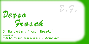 dezso frosch business card